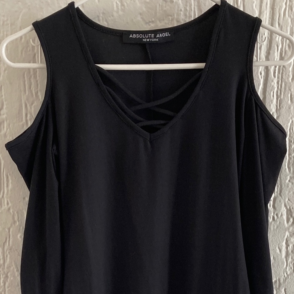 Absolute Angel Black Cold Shoulder Dress Size Small - Picture 6 of 7